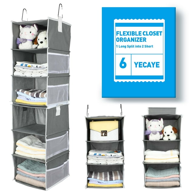 Hanging Closet Organizer and Storage, Yecaye 6Shelf Closet Hanging