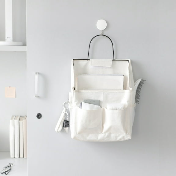 Hanging Closet Organizer with 6 Shelves | Canvas Storage Shelves for Closet & Bedroom | White or Gray | 1-Pack