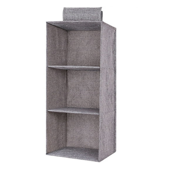 Hanging Closet Organizers And Storage 5 Shelf Hanging Drawer for Closet Collapsible Heavy Duty Hanging Closet Dresser for Clothes Bags ShoesGray three-layer storage bag