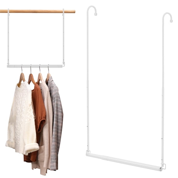 Tier Adjustable Closet Rod, No-Drill Extendable Hanging Bar for Wardrobe, Heavy Duty Stainless Steel Closet Organizer for Kids and Adults, 16-28 Inch