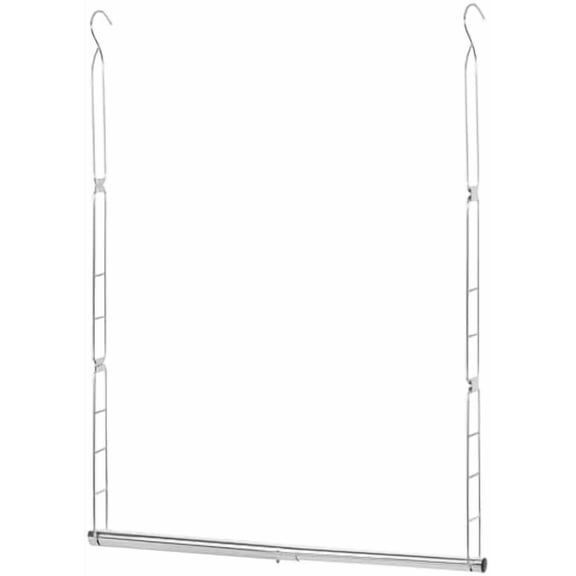 Hanging Closet Rod, Adjustable Width and Height Closet Hanging Organizer, Space-Saving Clothes Hanging Bar, Closet Extender Hanging Rod Double Closet Hanging Rod, 1 Pack Chrome