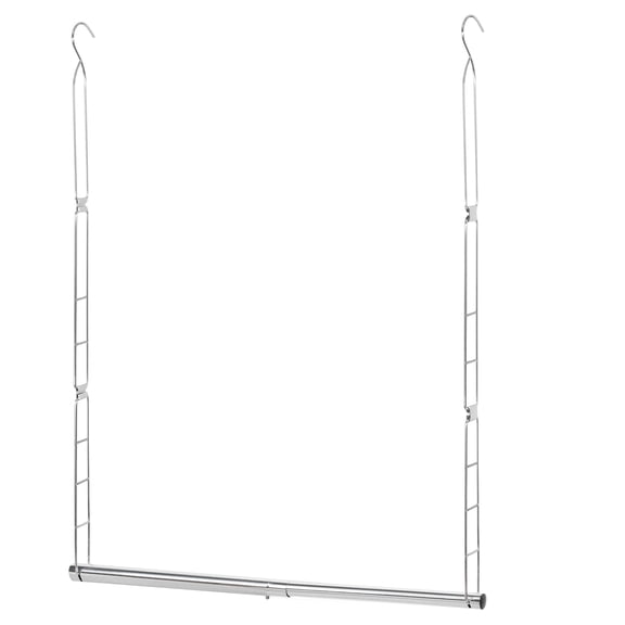 Hanging Closet Rod, Adjustable Width and Height Closet Hanging Organizer, Space-Saving Clothes Hanging Bar, Closet Extender Hanging Rod Double Closet Hanging Rod, 1 Pack Black