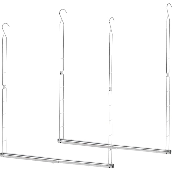 Hanging Closet Rod, Adjustable Width and Height Organizer, Space-Saving Clothes Bar, Extender Rod Double 2 Pack Chrome