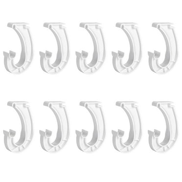 Hanging Closet Rod Support, Closet Shelf Rod Holder, Sturdy J-Shaped Closet Brackets for Hanging Clothes Cabinets Storage and Curtain - white