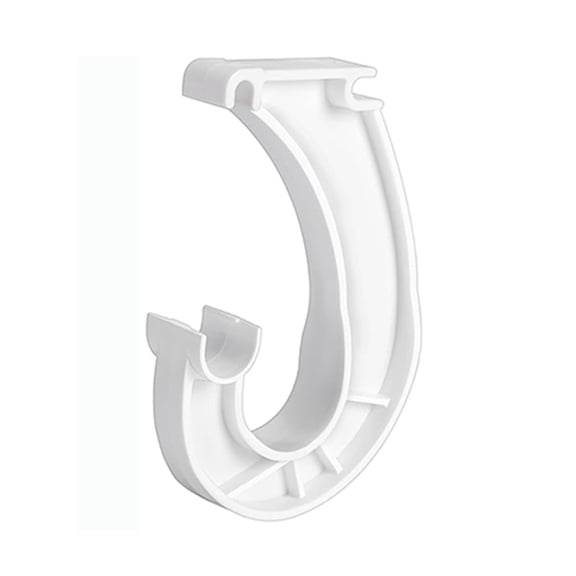 Hanging Closet Rod Support, J Shaped Closet Shelf Brackets No Tools Needed, Sturdy Polypropylene Rod Holder for Hanging Clothes, Wardrobe, Cabinet, and Curtain Rod Storage Organization,1pc
