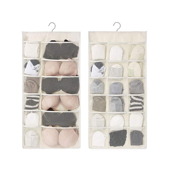 Hanging Closet Underwear Organizer, Double-Sided Mesh Pocket Hanging Storage Bag for Socks, Bras, Panties, Wall Mount Wardrobe Storage Organizer