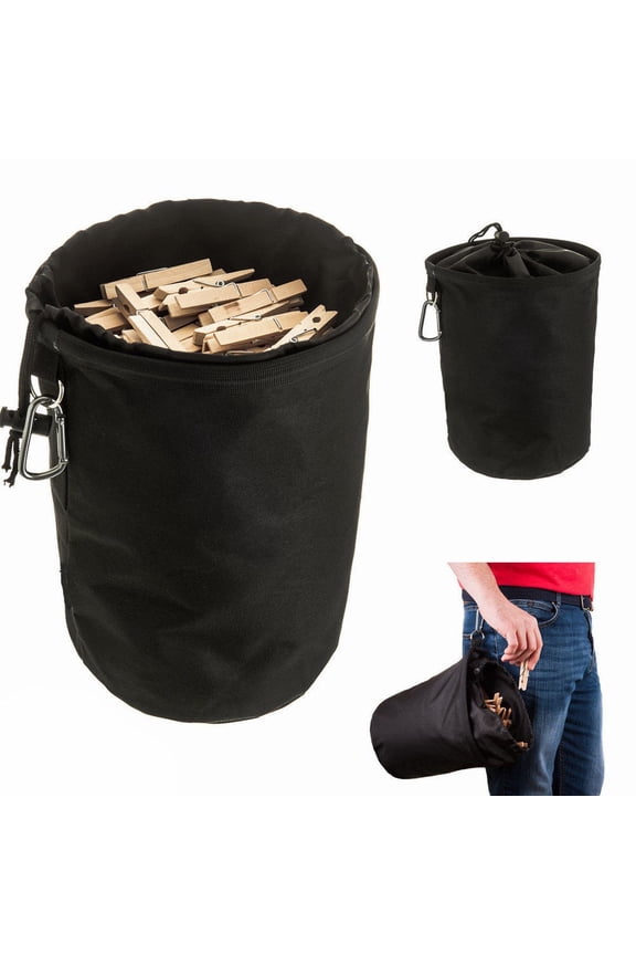 Hanging Clothespin Bag Clothes Pins Drawstring Laundry Sturdy Storage Holder