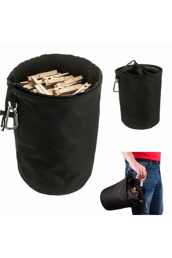Hanging Clothespin Bag Clothes Pins Drawstring Laundry Sturdy Storage Holder