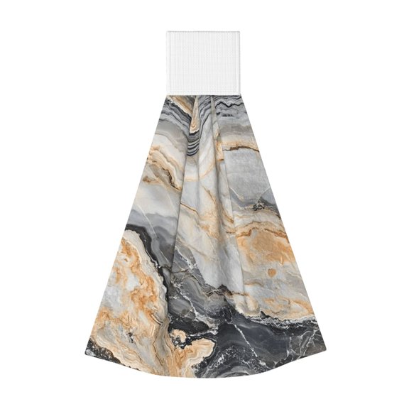 Hanging Coral Fiber Hand Towel Soft Absorbent Hook And Loop Strap For Kitchen Bathroom Office Camping Bbq Car 1 Pc Gainsboro Marble_2