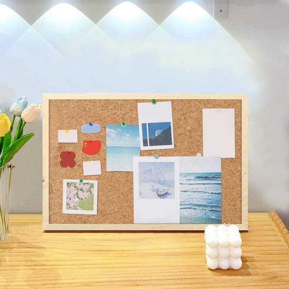 Hanging Cork Photo Display Board for Wall or Desktop | Wood Frame Message Board | Brown | Includes Hemp Rope, Cork Nails & Hooks | Home, Office, Dorm Decor | 30x20cm or 40x30cm | DIY Memo Organizer