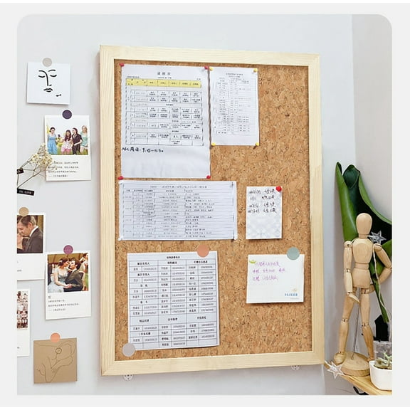 Hanging Cork Photo Display Board for Wall or Desktop | Wood Frame Message Board | Brown | Includes Hemp Rope, Cork & Hooks | Home, Office, Dorm Decor | 30x20cm or 40x30cm | DIY Memo Organizer