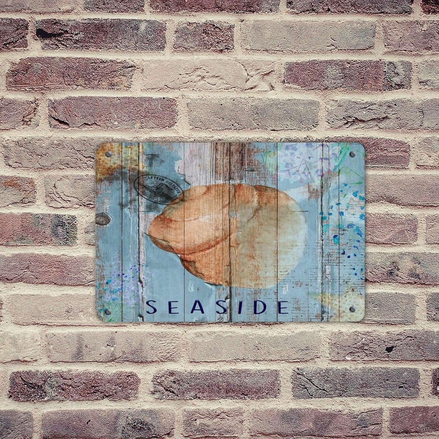 Hanging Country Tin Signs Ocean Nautical Beach Theme Underwater Shells ...