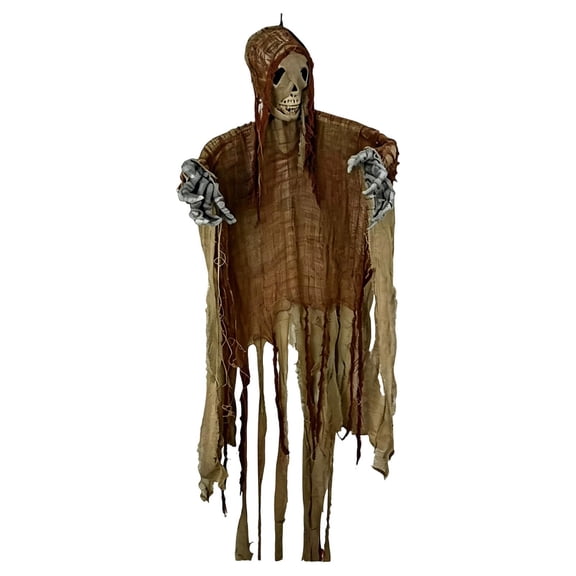 Hanging Decor Tattered Burlap Halloween Mummy Skeleton for Porch Yard Home and Haunted Mansion Party Display