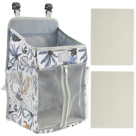 Hanging Diaper Caddy Organizer Multi Pocket Baby Diaper Hanging Bag Nappy Stack Organizer Machine Washable for Wipes Nursery