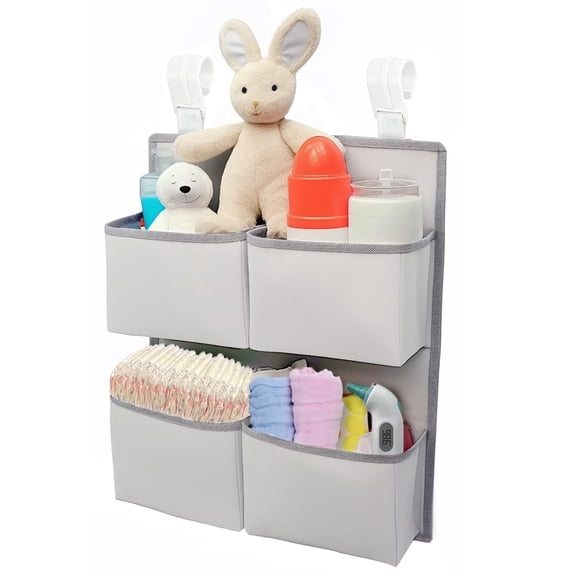 Hanging Diaper Organizer For/playard/bassinet/playpen - Hold 80+ Diapers Changing Table Holder Storstackers (-gray)