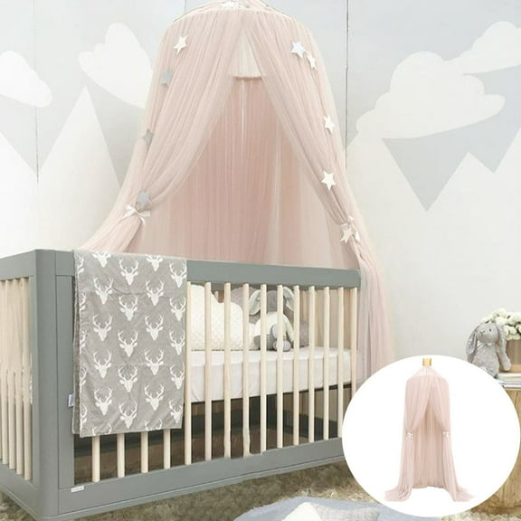 Hanging Dome Mosquito Net Khaki Canopy Bed Tent Kids Room Dreamy Photography Prop Fine Mesh Protection Ceiling Mount Nursery Playroom Decor Princess