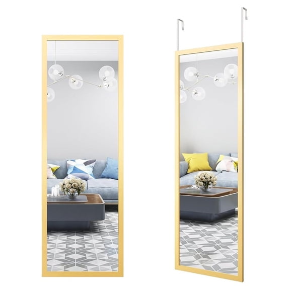 Hanging Door Mirror,Full Body Mirror Wall Full Length 44x16 Wall Mounted Over The Door Bedroom