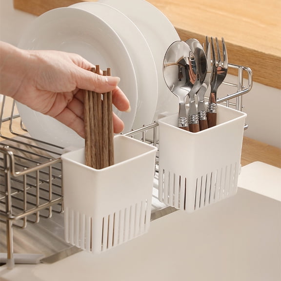 Hanging Drain Basket, Sink Storage Organizer Bin, Plastic Ventilated Kitchen Bathroom Sponge Holder Drain Rack for Faucet Wall Cabinet, 1 Piece