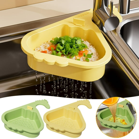 Hanging Draining Basket for Kitchen Sink | Food Separator | Fruit Vegetable Washing Colander | Space-Saving | Polypropylene | 26.5x20x8cm | 1-Pack | Filter Storage Organizer