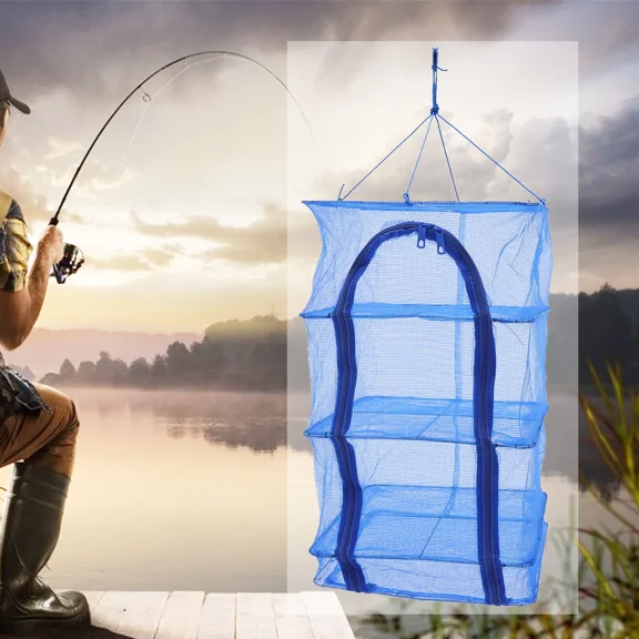 Hanging Drying Food Dry Net 4 Layer Shelf Hang Cages Fish Folding Mesh Shelves