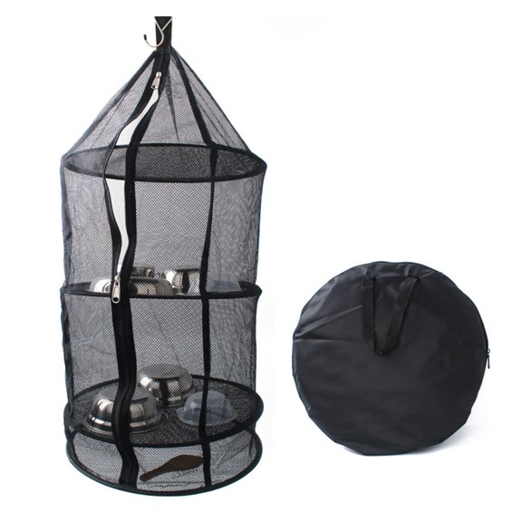 Hanging Drying Net, Folding 4 Layer Hanging Shelves Dry Rack Clothes Drying Net Meshes Nettings for Plant Clothes Drying
