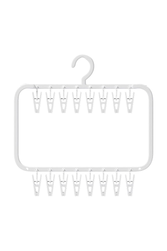 Hanging Drying Rack with Clips,Multi-Purpose Clothes Hanger for Towel and Bra,Layer Design for Socks and Underwear,Windproof,Space Saving,Ideal for Home Storage,Organizer for Hat Scarf and Glove