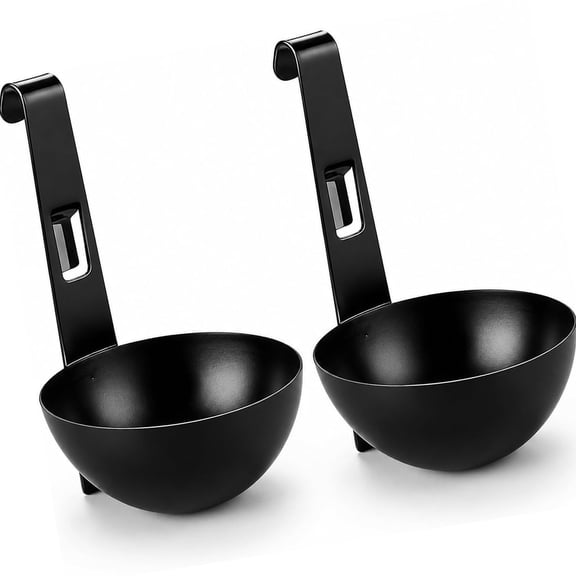Hanging Ear Poached Egg Molds – Stainless Steel Non-Stick Egg Poacher Cups with Hook, Hanging Egg Cooker for Stovetop, Ramen, Soup & Breakfast