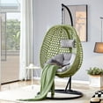 thumbnail image 1 of Hanging Egg Chair with Stand & Cushions, Outdoor and Indoor Hammock Rattan Swing Chair 350 lbs Capacity with Aluminum Steel Frame for Patio, Balcony, Backyard and Living Spaces (Green), 1 of 10
