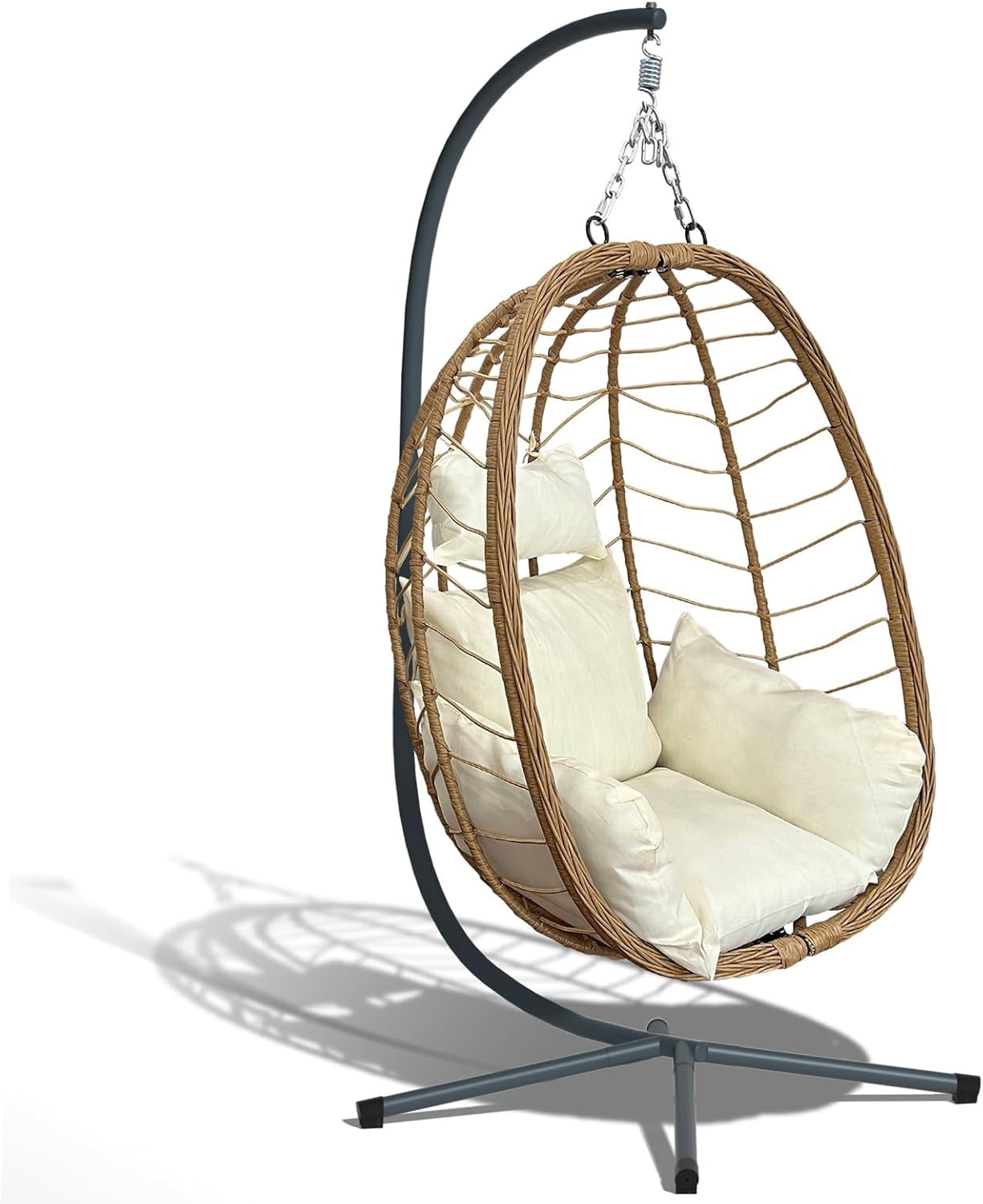 Hanging Egg Chair with Stand, Hanging Hammock Chair with Stand, Rattan ...