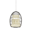 Hanging Egg Chair without Stand, Foldable Indoor Outdoor Wicker Rattan 