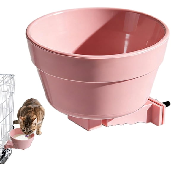 Hanging Elevated Pet Food Bowl, Spill-Resistant, for Kennel and Crate