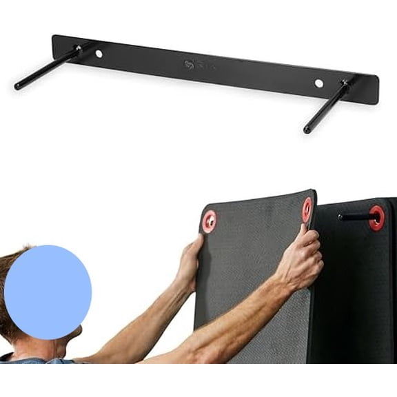 Hanging Exercise Mat, Fitness & Yoga Mat for Group Fitness Classes, Commercial Grade Quality with Reinforced Holes Black