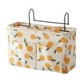 thumbnail image 1 of Hanging Fabric Bedside Storage Bag - 11.8 x 4.7 x 7.5in Canvas Organizer with Double Hooks for Dormitory, Multi-Pocket Wall Storage(Yellow), 1 of 5
