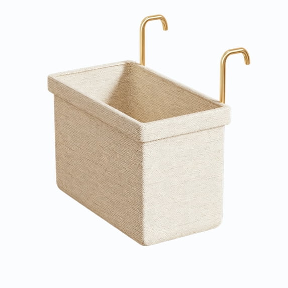 Hanging Fabric Laundry Basket Foldable Hamper with Metal Hook, Space-Saving Dirty Clothes Storage Organizer for Bathroom Dorm Laundry Room