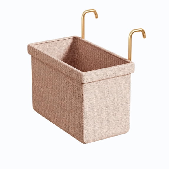 Hanging Fabric Laundry Basket Foldable Hamper with Metal Hook, Space-Saving Dirty Clothes Storage Organizer for Bathroom Dorm Laundry Room