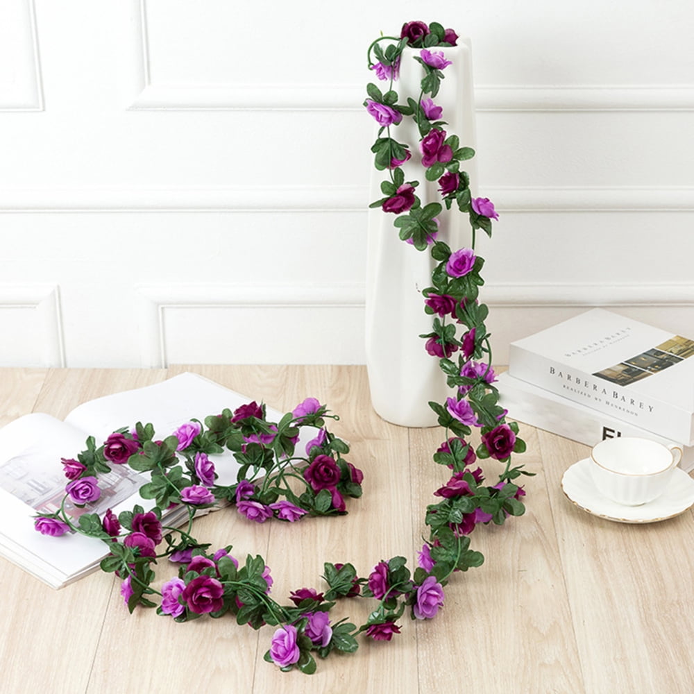Hanging Fake Roses Vine Artificial Garland Rose Vine Christmas Garland Artificial Flower for