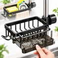 Counter Drill Rack Hanging Faucet Drain Rack with Drip Tray Stainless Steel, No-Drill ...