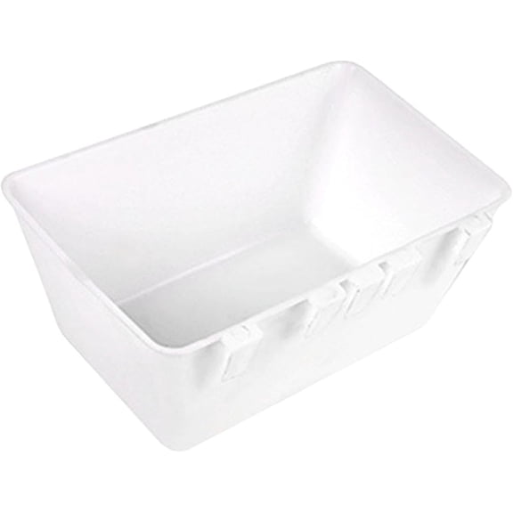 Hanging Fence Feed Trough Feeding Container Duck,Chicken Feeder Livestock Feed Trough Water Bucket,Versatile with Clips, White