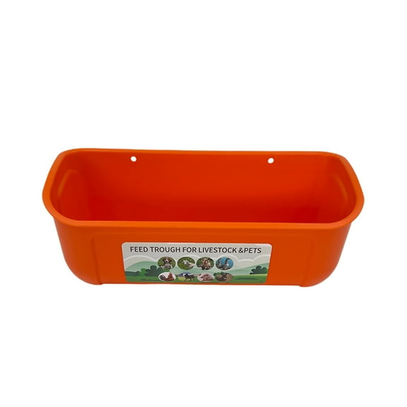 Hanging Fence Mounted Feed Trough with Secure Clips for Poultry and Livestock Animals Versatile Feeding Solution