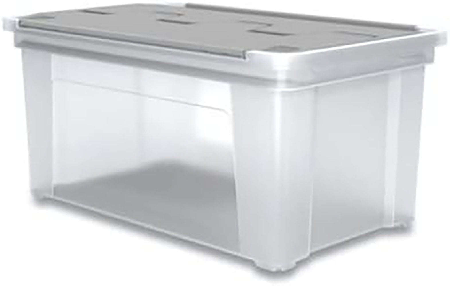 Hanging File Box, Wing Lid, Letter Size, Clear
