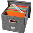 Hanging File Box with Lid Metal Rails with X 13.6