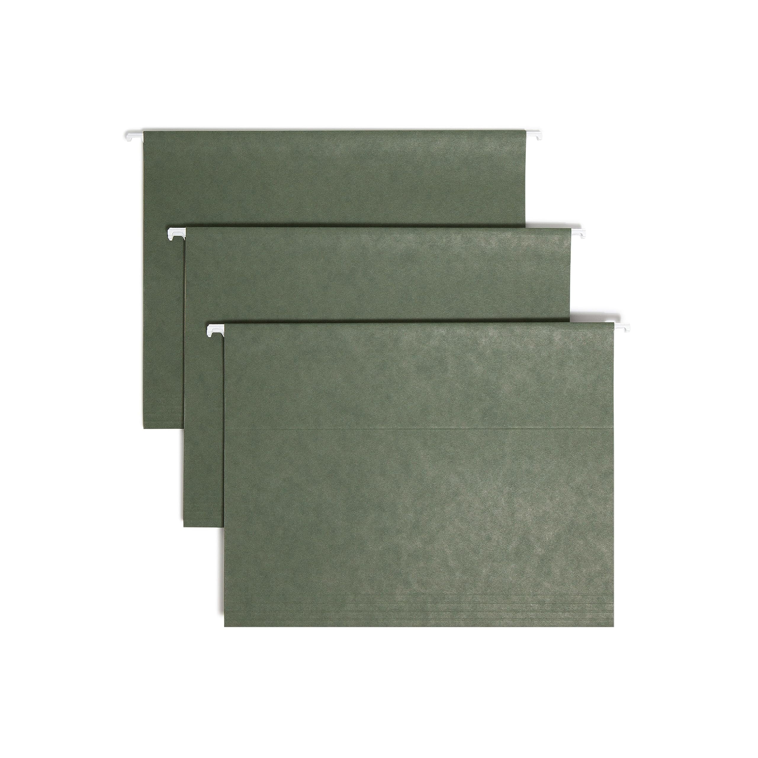 Hanging File Folder  1/5-cut Adjustable Tab Letter Size Standard Green Folders For Filing Cabinets Organizer 25 Count
