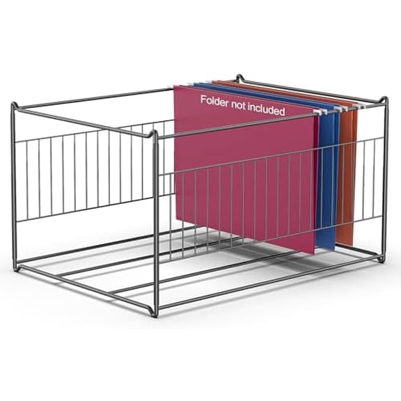 Hanging File Folder Frame, Heavy Duty Metal File Organizer for Letter & Legal Size, Sturdy Desktop File Holder for Cabinets, Desks/Drawers Home Office File Rack (Not Fit All Drawers)