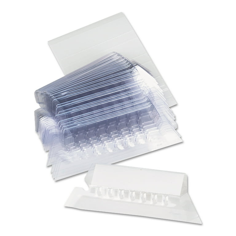 Hanging File Folder Plastic Index Tabs, 1/5-Cut, Clear, 2.25 Hanging File Folder Plastic Index Tabs, 1/5-Cut, Clear, 2.25