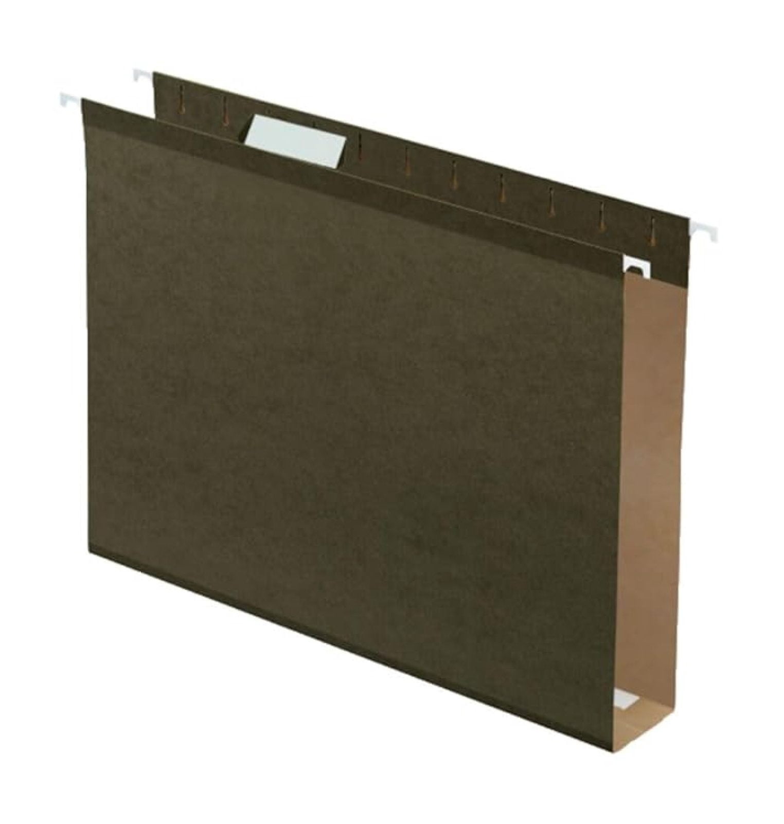 Hanging File Folders 25 Pack - Green Letter Size 8.5 x 11, 2" Expansion - Reinforced Hanging Files for Office Document Organization