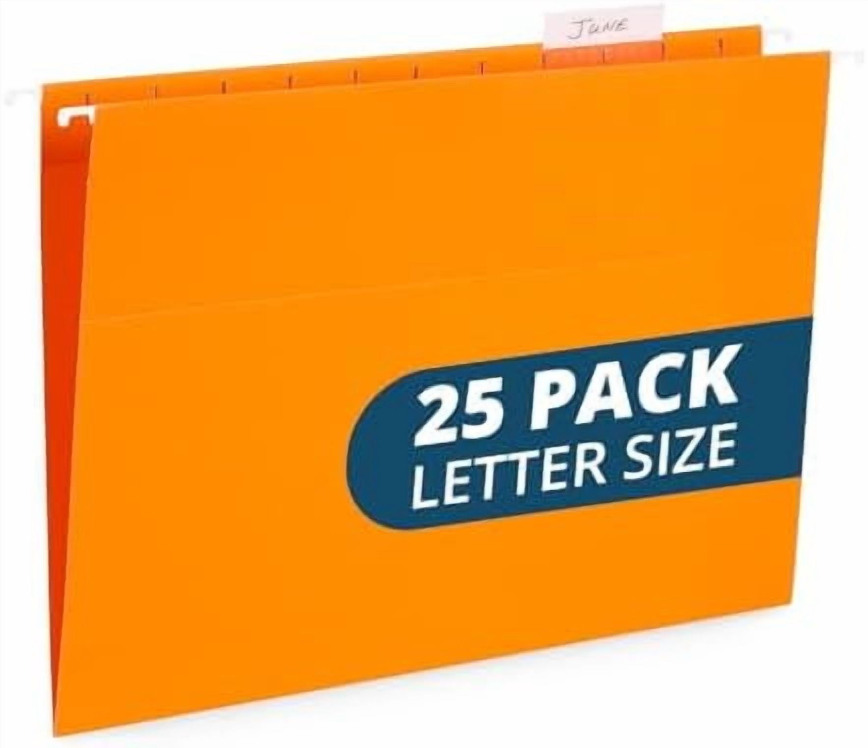 Hanging File Folders, 25 Reinforced Hang Folders, Designed for Home and Office Color Coded File Organization, Letter Size, Orange, 25 Pack