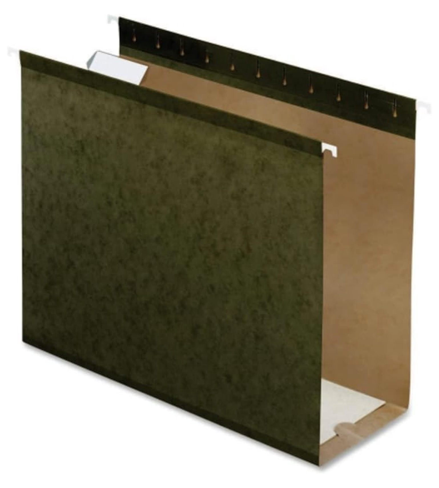 Hanging File Folders 4 Inch Capacity, Letter Size - Standard Green, 1/5 Cut, 25 Pack