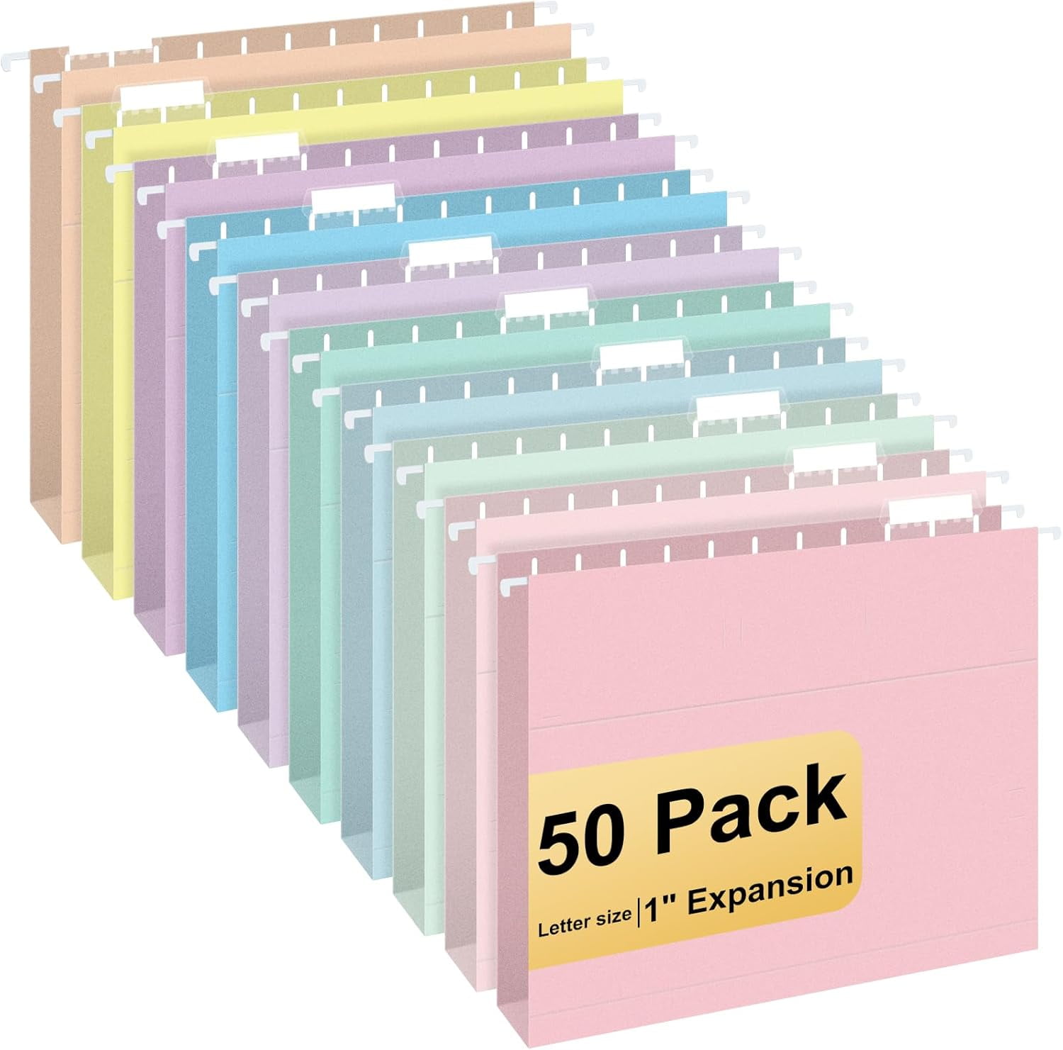 Hanging File Folders, 50 Pack Letter Size folders with 1/5-cut Tabs ...