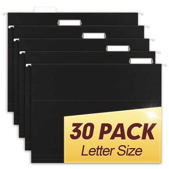 Hanging File Folders Black 30 Pack Letter Size For Bulky Files