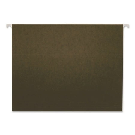 Universal UNV14113EE 1/3 Tab 11 Point Stock Hanging File Folders - Letter, Standard Green (25/Box)